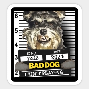 2024 Bad Dog I Ain't Playing T-Shirt Sticker